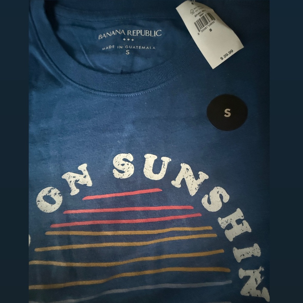 Banana Republic Men’s Blue Graphic 'On Sunshine' Tee NWT